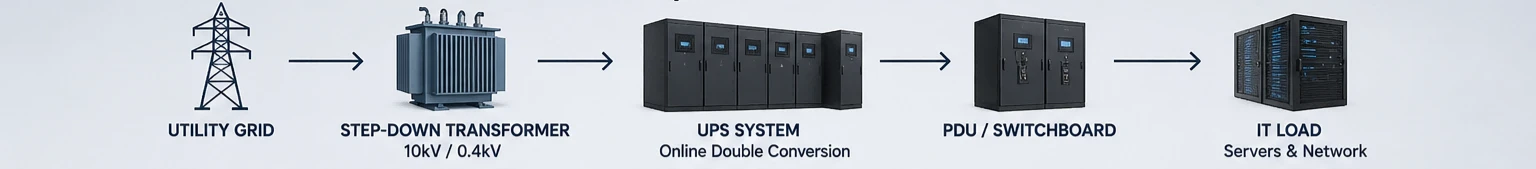 typical power path in a data center